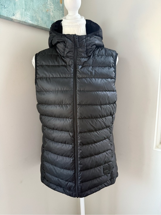 Lole Jackets & Blazers - Lole Black Hooded Quilted Down Puffer Vest Medium